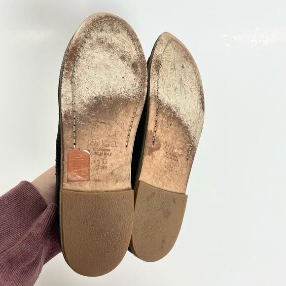 Vince Leather Black Loafer Flats - Picture 7 of 8